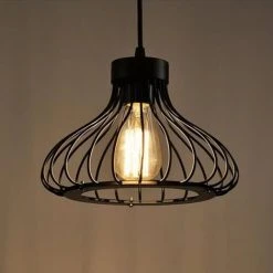 Meilleur prix 😍 AXHUP 2x Lustre Suspension Industrielle E27 Ø23cm Luminaire Style Vintage Eclairage Noir 💯 -Suspension Soldes 13575341 3