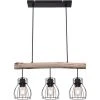 De gros 😍 Plafonnier Vintage Pendule Lampe Cage Design Salon Salle À Manger Poutre En Bois Luminaire Suspendu Globo 15326-3N ✨