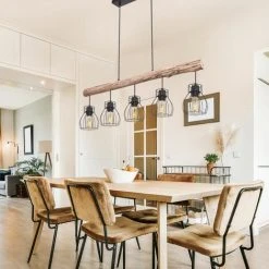 Acheter 😀 Lampe Suspendue Au Plafond Rétro Poutres En Bois Salon éclairage Treillis Pendule Luminaire Globo 15326-5N 🎉 -Suspension Soldes 13636183 4