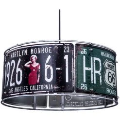 Sortie ⭐ Lampe Suspendue Rétro USA Plaque D'immatriculation Route 66 Monroe Decor Plafond Pendule Luminaire Globo 15396H1 🥰 -Suspension Soldes 13636668 4
