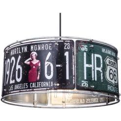 Sortie ⭐ Lampe Suspendue Rétro USA Plaque D'immatriculation Route 66 Monroe Decor Plafond Pendule Luminaire Globo 15396H1 🥰 -Suspension Soldes 13636668 5