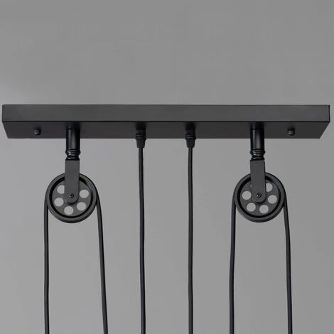 Remise ✔️ KOSILUM Lampe Industrielle Suspension - Triple Piattino - Noir 😉 3 Remise ✔️ KOSILUM Lampe Industrielle Suspension - Triple Piattino - Noir 😉 – Image 3