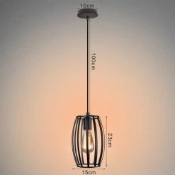 Remise 💯 AXHUP Lot De 2 Lustre Suspension En Metal E27 Cage Industrielle Style Vintage Noir 🎁 -Suspension Soldes 13723398 3