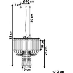 Nouveau 😀 BELIANI Lustre Transparent - Transparent 🎁 -Suspension Soldes 13941811 3
