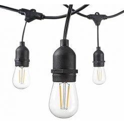 Promo ⌛ OPTONICA Guirlande Guinguette Noire Suspendue IP44 14,4m Pour 15 Ampoules E27 ⌛