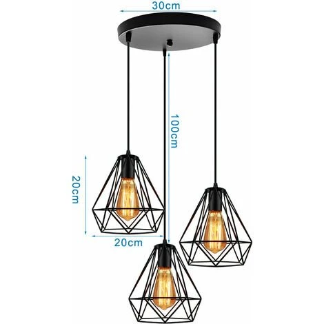 Top 10 ❤️ AXHUP Suspension Luminaire Industrielle 3 Lumière Plafonnier Lustre Abat-jour Métal 🥰 3 Top 10 ❤️ AXHUP Suspension Luminaire Industrielle 3 Lumière Plafonnier Lustre Abat-jour Métal 🥰 – Image 3