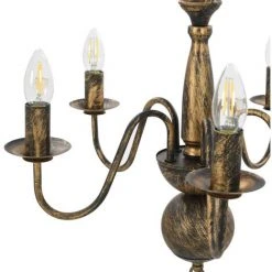 Top 10 👍 Lustre Noir Antique 5 Ampoules E14 VidaXL 🔔 -Suspension Soldes 14817835 4