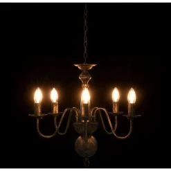Top 10 👍 Lustre Noir Antique 5 Ampoules E14 VidaXL 🔔 -Suspension Soldes 14817835 5