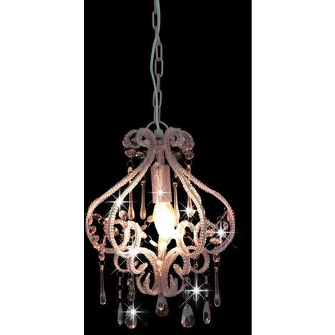 Bon marché 🎁 VidaXL Plafonnier Avec Perles Rose Rond E14 - Rose 🧨 2 Bon marché 🎁 VidaXL Plafonnier Avec Perles Rose Rond E14 - Rose 🧨 – Image 2