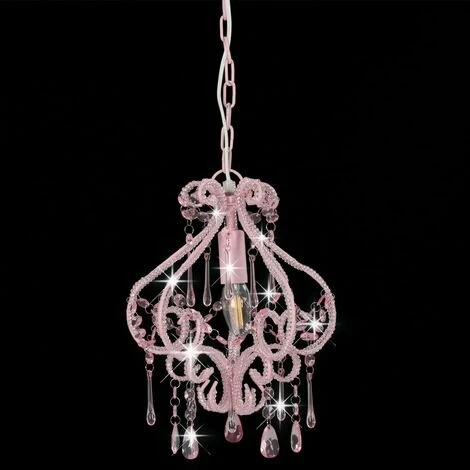 Bon marché 🎁 VidaXL Plafonnier Avec Perles Rose Rond E14 - Rose 🧨 4 Bon marché 🎁 VidaXL Plafonnier Avec Perles Rose Rond E14 - Rose 🧨 – Image 4