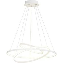 Vente flash 👏 LUCANDE LED Suspension à Intensité Variable 'Ezana' En Métal Pour Salon & Salle à Manger - Blanc ⌛