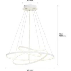 Vente flash 👏 LUCANDE LED Suspension à Intensité Variable 'Ezana' En Métal Pour Salon & Salle à Manger - Blanc ⌛ 7 Vente flash 👏 LUCANDE LED Suspension à Intensité Variable 'Ezana' En Métal Pour Salon & Salle à Manger - Blanc ⌛ -Suspension Soldes 14902064 4