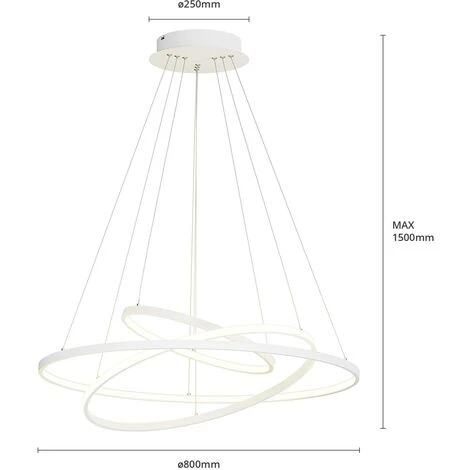 Vente flash 👏 LUCANDE LED Suspension à Intensité Variable 'Ezana' En Métal Pour Salon & Salle à Manger - Blanc ⌛ 4 Vente flash 👏 LUCANDE LED Suspension à Intensité Variable 'Ezana' En Métal Pour Salon & Salle à Manger - Blanc ⌛ – Image 4