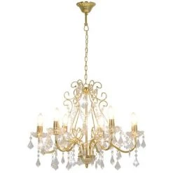 Grosses soldes ⭐ VidaXL Lustre Avec Perles De Cristal Doré Rond 6 X E14 - Or 🎁 8 Grosses soldes ⭐ VidaXL Lustre Avec Perles De Cristal Doré Rond 6 X E14 - Or 🎁 -Suspension Soldes 14984482 4