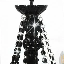 Grosses soldes 😍 VidaXL Lustre Avec Perles Noir 12 Ampoules E14 - Noir ⭐ -Suspension Soldes 14984487 5