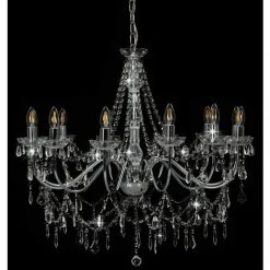 Sortie ✨ VidaXL Lustre Avec Perles Argenté 12 Ampoules E14 - Argent ✔️ -Suspension Soldes 14984488 4