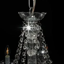 Sortie ✨ VidaXL Lustre Avec Perles Argenté 12 Ampoules E14 - Argent ✔️ -Suspension Soldes 14984488 5