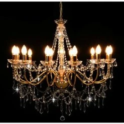 Offres ⭐ VidaXL Lustre Avec Perles Doré 12 Ampoules E14 - Or 😀 7 Offres ⭐ VidaXL Lustre Avec Perles Doré 12 Ampoules E14 - Or 😀 -Suspension Soldes 14984489 3