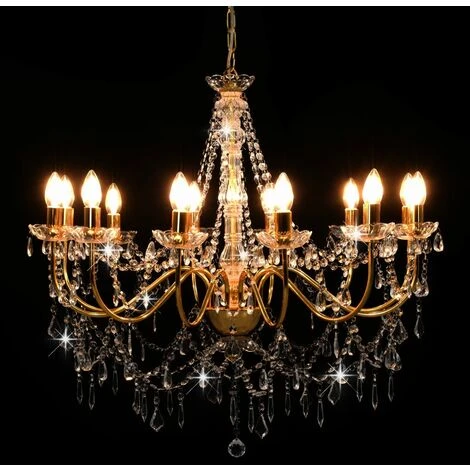 Offres ⭐ VidaXL Lustre Avec Perles Doré 12 Ampoules E14 - Or 😀 3 Offres ⭐ VidaXL Lustre Avec Perles Doré 12 Ampoules E14 - Or 😀 – Image 3