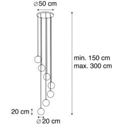 Tout neuf ⭐ QAZQA Pallon - Suspension Art Deco - 7 Lumière - Ø 650 Mm - Doré/Laiton - Art Deco - Éclairage Intérieur - Salon I Chambre I Cuisine I Salle à Manger - Doré/Laiton 🌟 -Suspension Soldes 15113987 4