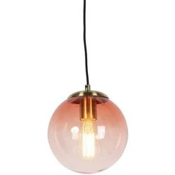 Meilleur prix 🔥 QAZQA Pallon - Suspension Art Deco - 1 Lumière - Ø 200 Mm - Rose - Art Deco - Éclairage Intérieur - Salon I Chambre I Cuisine I Salle à Manger - Rose ✔️