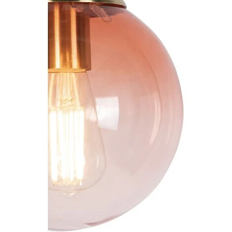 Meilleur prix 🔥 QAZQA Pallon - Suspension Art Deco - 1 Lumière - Ø 200 Mm - Rose - Art Deco - Éclairage Intérieur - Salon I Chambre I Cuisine I Salle à Manger - Rose ✔️ 3 Meilleur prix 🔥 QAZQA Pallon - Suspension Art Deco - 1 Lumière - Ø 200 Mm - Rose - Art Deco - Éclairage Intérieur - Salon I Chambre I Cuisine I Salle à Manger - Rose ✔️ – Image 3