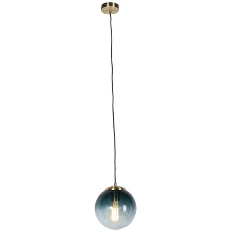 Meilleure affaire 🌟 QAZQA Pallon - Suspension Art Deco - 1 Lumière - Ø 200 Mm - Bleu - Art Deco - Éclairage Intérieur - Salon I Chambre I Cuisine I Salle à Manger - Bleu 👏 3 Meilleure affaire 🌟 QAZQA Pallon - Suspension Art Deco - 1 Lumière - Ø 200 Mm - Bleu - Art Deco - Éclairage Intérieur - Salon I Chambre I Cuisine I Salle à Manger - Bleu 👏 – Image 3
