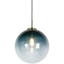 Meilleure vente ⌛ QAZQA Pallon - Suspension Multiples Art Deco - 1 Lumière - Ø 330 Mm - Bleu - Art Deco - Éclairage Intérieur - Salon I Chambre I Cuisine I Salle à Manger - Bleu ✨