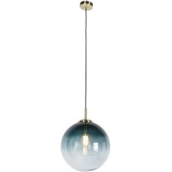 Meilleure vente ⌛ QAZQA Pallon - Suspension Multiples Art Deco - 1 Lumière - Ø 330 Mm - Bleu - Art Deco - Éclairage Intérieur - Salon I Chambre I Cuisine I Salle à Manger - Bleu ✨ -Suspension Soldes 15113995 3