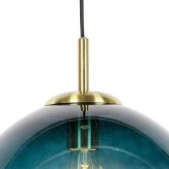 Meilleure vente ⌛ QAZQA Pallon - Suspension Multiples Art Deco - 1 Lumière - Ø 330 Mm - Bleu - Art Deco - Éclairage Intérieur - Salon I Chambre I Cuisine I Salle à Manger - Bleu ✨ -Suspension Soldes 15113995 5