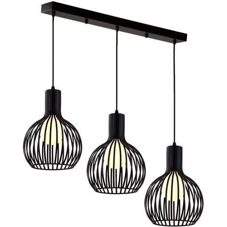 Bon marché 👏 AXHUP Lustre Suspension Industrielle Rétro 20cm Plafonnier Luminaire En Fer Cage Abat-jour Noir 🧨 1 Bon marché 👏 AXHUP Lustre Suspension Industrielle Rétro 20cm Plafonnier Luminaire En Fer Cage Abat-jour Noir 🧨