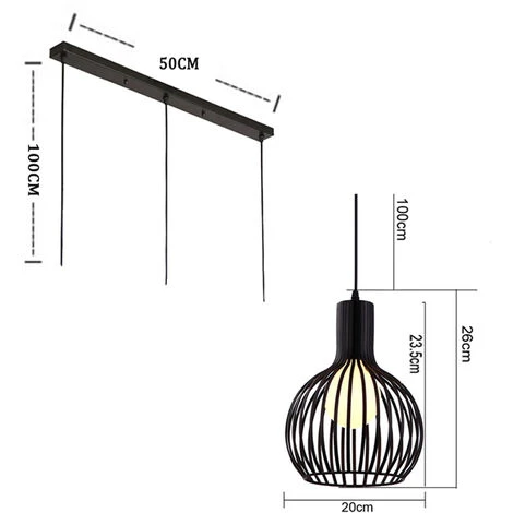 Bon marché 👏 AXHUP Lustre Suspension Industrielle Rétro 20cm Plafonnier Luminaire En Fer Cage Abat-jour Noir 🧨 2 Bon marché 👏 AXHUP Lustre Suspension Industrielle Rétro 20cm Plafonnier Luminaire En Fer Cage Abat-jour Noir 🧨 – Image 2