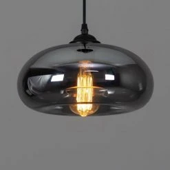 Meilleure vente 😍 KOSILUM Suspension Goutte D'eau Verre Fumé Noire - Ellipse - Noir ✨ -Suspension Soldes 16061509 3