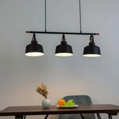 Tout neuf ✨ KOSILUM Suspension Loft Industrielle Triple - Musso - Noir Et Cuivre ✨