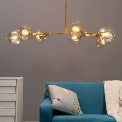 Promo 🥰 KOSILUM Lustre Suspension Dorée Style Floral 7 Boules - Ofélia - Doré / Laiton ❤️