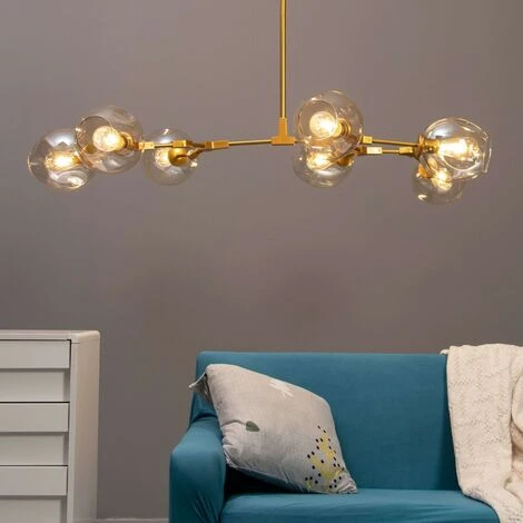 Promo 🥰 KOSILUM Lustre Suspension Dorée Style Floral 7 Boules - Ofélia - Doré / Laiton ❤️ 1 Promo 🥰 KOSILUM Lustre Suspension Dorée Style Floral 7 Boules - Ofélia - Doré / Laiton ❤️