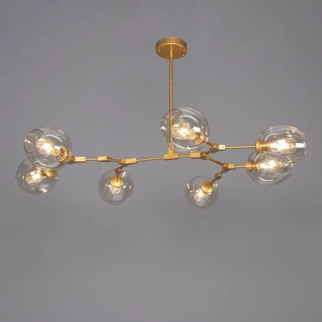 Promo 🥰 KOSILUM Lustre Suspension Dorée Style Floral 7 Boules - Ofélia - Doré / Laiton ❤️ 2 Promo 🥰 KOSILUM Lustre Suspension Dorée Style Floral 7 Boules - Ofélia - Doré / Laiton ❤️ – Image 2