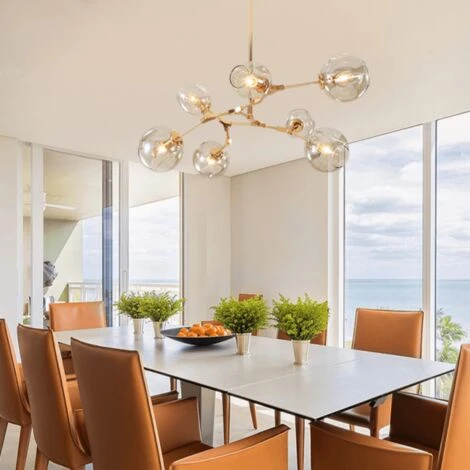 Promo 🥰 KOSILUM Lustre Suspension Dorée Style Floral 7 Boules - Ofélia - Doré / Laiton ❤️ 5 Promo 🥰 KOSILUM Lustre Suspension Dorée Style Floral 7 Boules - Ofélia - Doré / Laiton ❤️ – Image 5