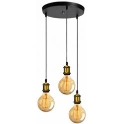 Meilleur prix 😉 IDEGU 3 Lampes Suspension Luminaire Industrielle Rétro Lustre Avec Douille E27 De Style Edison En Métal Lampe De Plafond Pour Salon Chambre Cuisine Salle à Manger Bar Comptoir - Laiton 🛒