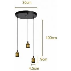 Meilleur prix 😉 IDEGU 3 Lampes Suspension Luminaire Industrielle Rétro Lustre Avec Douille E27 De Style Edison En Métal Lampe De Plafond Pour Salon Chambre Cuisine Salle à Manger Bar Comptoir - Laiton 🛒 -Suspension Soldes 16268916 5