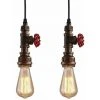 Le moins cher 🌟 IDEGU Suspension Luminaire Industrielle, 2 Lampes Plafonnier Lustre Vintage En Design Tuyau Lumière Art Déco Pour Café, Bar, Restaurant, Cuisine - Bronze Antique ❤️