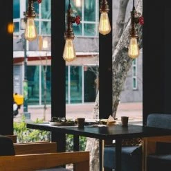 De gros 🎉 IDEGU 3x Suspension Luminaire Industrielle Lampes Plafonnier Lustre Vintage En Design Tuyau Lumière Art Déco Pour Café, Bar, Restaurant, Cuisine - Bronze Antique ⭐ -Suspension Soldes 16268972 3