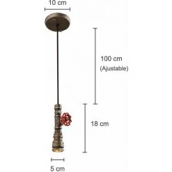 De gros 🎉 IDEGU 3x Suspension Luminaire Industrielle Lampes Plafonnier Lustre Vintage En Design Tuyau Lumière Art Déco Pour Café, Bar, Restaurant, Cuisine - Bronze Antique ⭐ -Suspension Soldes 16268972 5