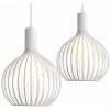 Meilleure vente 🔥 IDEGU Lot De 2 Suspension Luminaire Moderne, Lustre Plafonnier En Métal En Forme De Cage à Vase Lampe De Plafond Pour Chambre Salon Cuisine Salle à Manger Restaurant - Diamètre 20cm, Blanc ✔️