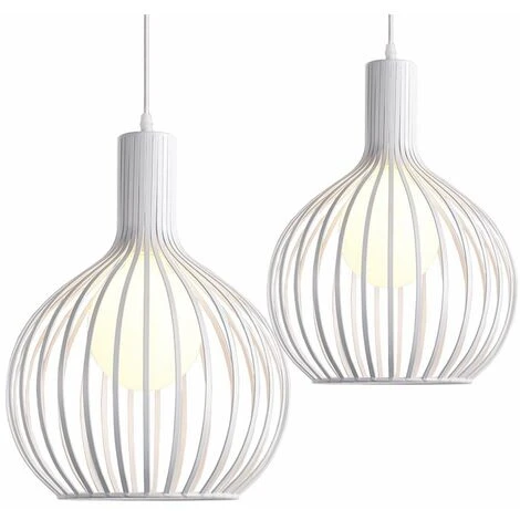 Meilleure vente 🔥 IDEGU Lot De 2 Suspension Luminaire Moderne, Lustre Plafonnier En Métal En Forme De Cage à Vase Lampe De Plafond Pour Chambre Salon Cuisine Salle à Manger Restaurant - Diamètre 20cm, Blanc ✔️ 1 Meilleure vente 🔥 IDEGU Lot De 2 Suspension Luminaire Moderne, Lustre Plafonnier En Métal En Forme De Cage à Vase Lampe De Plafond Pour Chambre Salon Cuisine Salle à Manger Restaurant - Diamètre 20cm, Blanc ✔️