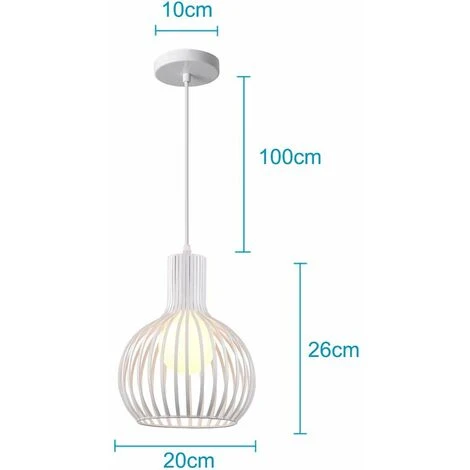 Meilleure vente 🔥 IDEGU Lot De 2 Suspension Luminaire Moderne, Lustre Plafonnier En Métal En Forme De Cage à Vase Lampe De Plafond Pour Chambre Salon Cuisine Salle à Manger Restaurant - Diamètre 20cm, Blanc ✔️ 5 Meilleure vente 🔥 IDEGU Lot De 2 Suspension Luminaire Moderne, Lustre Plafonnier En Métal En Forme De Cage à Vase Lampe De Plafond Pour Chambre Salon Cuisine Salle à Manger Restaurant - Diamètre 20cm, Blanc ✔️ – Image 5