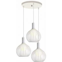 Les meilleures critiques de ⌛ IDEGU 3 Lampes Suspension Luminaire Moderne, Lustre Plafonnier En Forme De Cage à Vase Lampe De Plafond Pour Salon Cuisine Salle à Manger Restaurant - Diamètre 20cm, Blanc 🎁