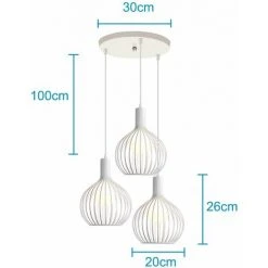 Les meilleures critiques de ⌛ IDEGU 3 Lampes Suspension Luminaire Moderne, Lustre Plafonnier En Forme De Cage à Vase Lampe De Plafond Pour Salon Cuisine Salle à Manger Restaurant - Diamètre 20cm, Blanc 🎁 -Suspension Soldes 16268980 5