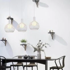 Top 10 ❤️ IDEGU 3 Lampes Suspension Luminaire Moderne, Lustre Plafonnier En Métal En Forme De Cage à Vase Lampe De Plafond Pour Salon Cuisine Salle à Manger Restaurant - Diamètre 20cm, Blanc 💯 8 Top 10 ❤️ IDEGU 3 Lampes Suspension Luminaire Moderne, Lustre Plafonnier En Métal En Forme De Cage à Vase Lampe De Plafond Pour Salon Cuisine Salle à Manger Restaurant - Diamètre 20cm, Blanc 💯 -Suspension Soldes 16268984 4