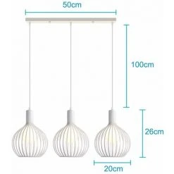 Top 10 ❤️ IDEGU 3 Lampes Suspension Luminaire Moderne, Lustre Plafonnier En Métal En Forme De Cage à Vase Lampe De Plafond Pour Salon Cuisine Salle à Manger Restaurant - Diamètre 20cm, Blanc 💯 9 Top 10 ❤️ IDEGU 3 Lampes Suspension Luminaire Moderne, Lustre Plafonnier En Métal En Forme De Cage à Vase Lampe De Plafond Pour Salon Cuisine Salle à Manger Restaurant - Diamètre 20cm, Blanc 💯 -Suspension Soldes 16268984 5